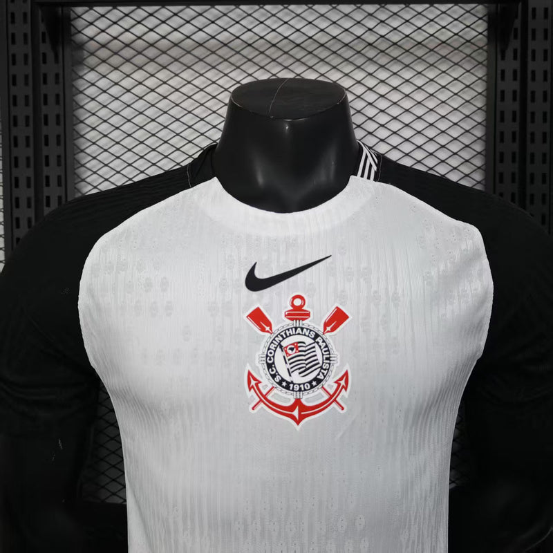Camisa Corinthians Home 2025/26 - Nike Jogador Masculina - Branca/Preta