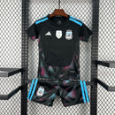 Conjunto Kit Infantil Seleção Argentina Goleiro 2026/27 - Adidas Torcedor - Preta/Azul