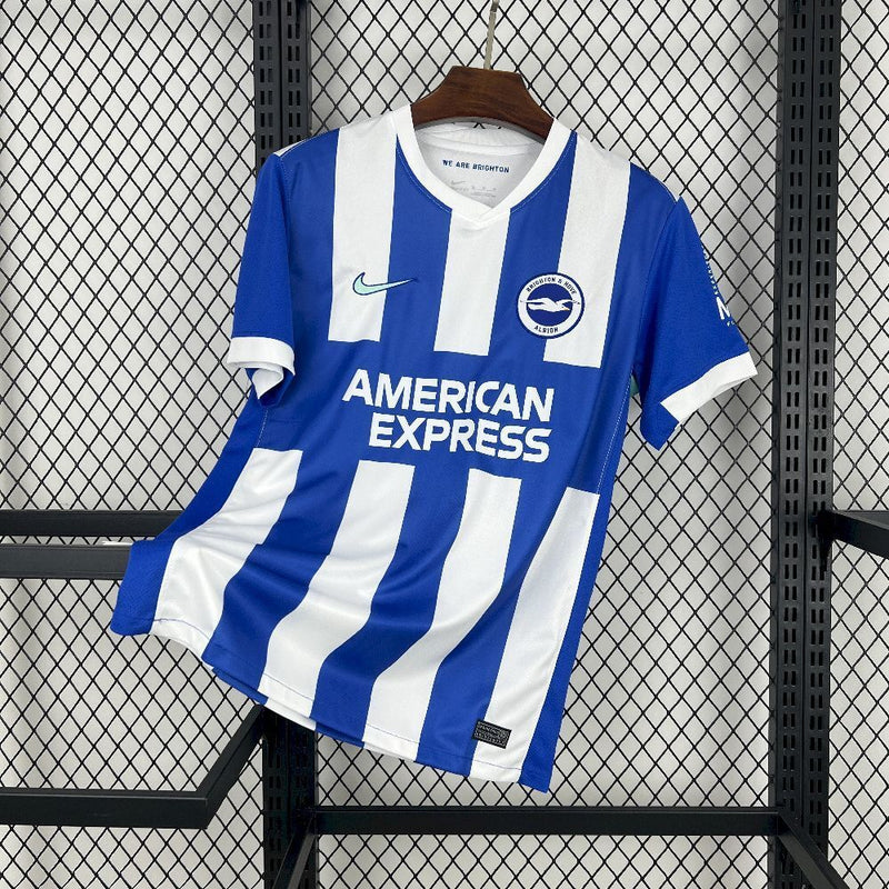 Camisa Brighton Home 2025/26 - Nike Torcedor Masculina - Azul/Branca