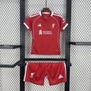 Conjunto Kit Infantil Liverpool Home 2025/26 - Adidas Torcedor - Vermelha/Branca