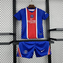 Conjunto Kit Infantil PSG Home 2026/27 - Nike Torcedor - Azul/Vermelha