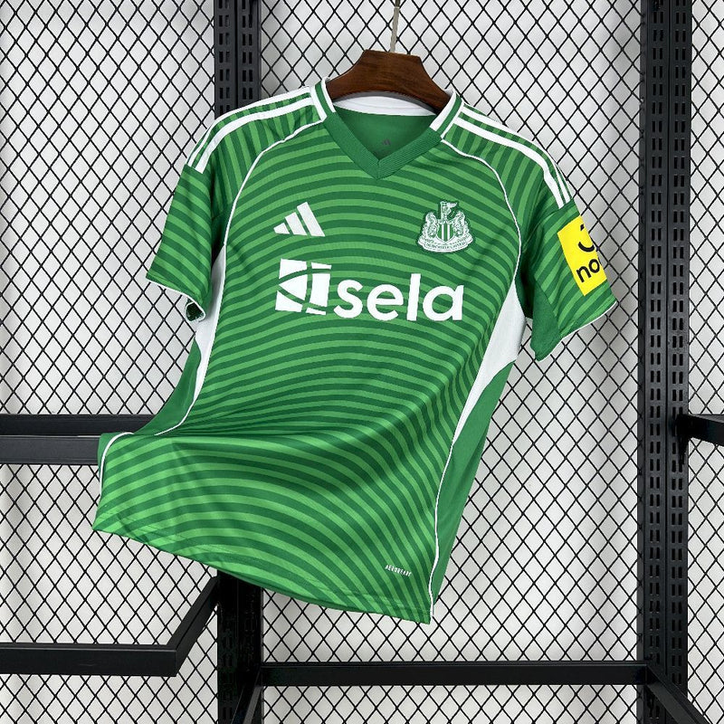 Camisa NewCastle Away 2025/26 - Adidas Torcedor Masculina - Verde/Branca