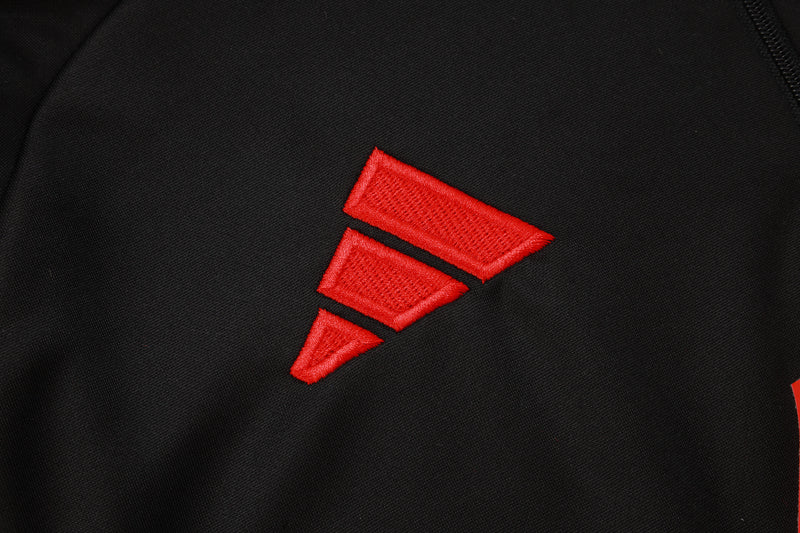 Conjunto de Treino Half Ziper Liverpool 2025/26 - Adidas Jaqueta + Calça - Preta/Vermelha