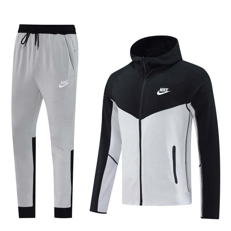 Kit Conjunto Nike Tech Fleece - Jaqueta e Calça- Preta/Cinza