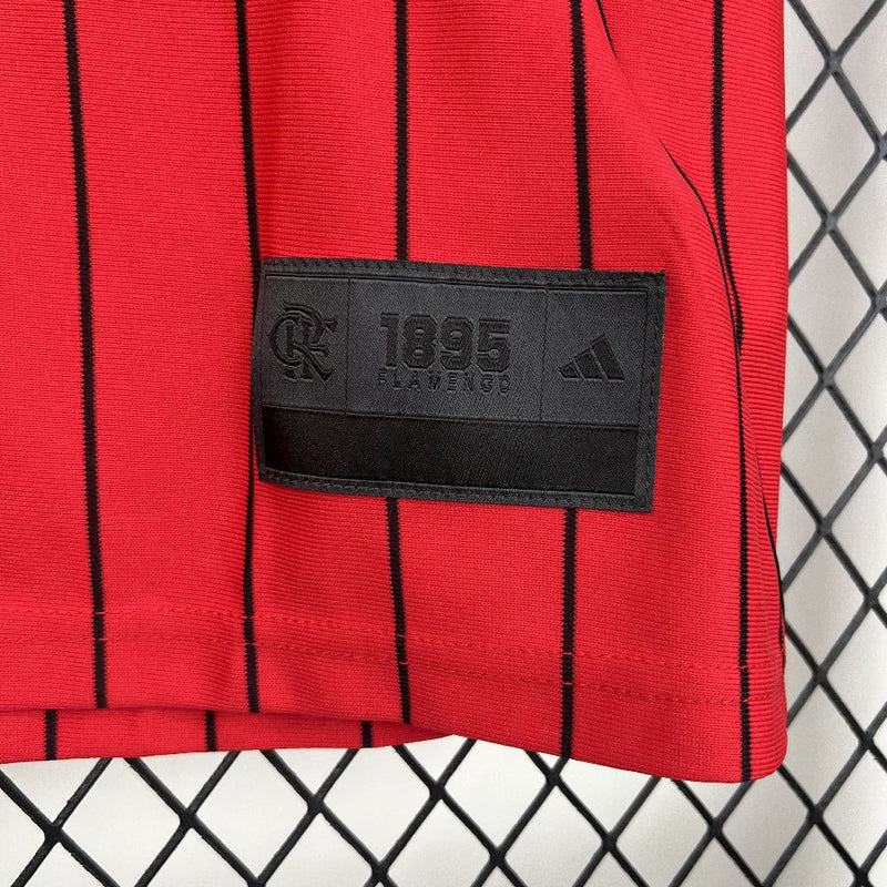 Camisa Baseball Flamengo 2025/26 - Adidas Masculina - Vermelha/Preta