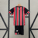 Kit Infantil São Paulo Away 2024/25 - New Balace Torcedor - Vermelha/Preta