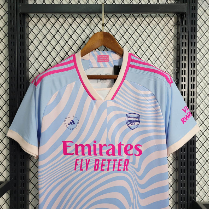 Camisa Arsenal Treino 2023/24 - Adidas Torcedor Masculina - Azul/Rosa