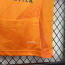 Conjunto Kit Infantil Real Madrid Away 2024/25 - Adidas Torcedor - Laranja/Preta