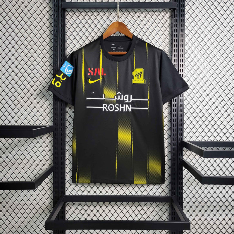 Camisa Al-Ittihad Third 2023/24 - Nike Torcedor Masculina - Preta/Amarela