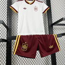 Conjunto Kit Infantil Seleção Espanha Away 2026/27 - Adidas Torcedor - Branca/Bordo