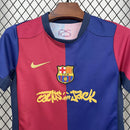 Conjunto Kit Infantil Barcelona Edição Traves Scott 2024/25 - Nike Torcedor - Azul/Vermelha