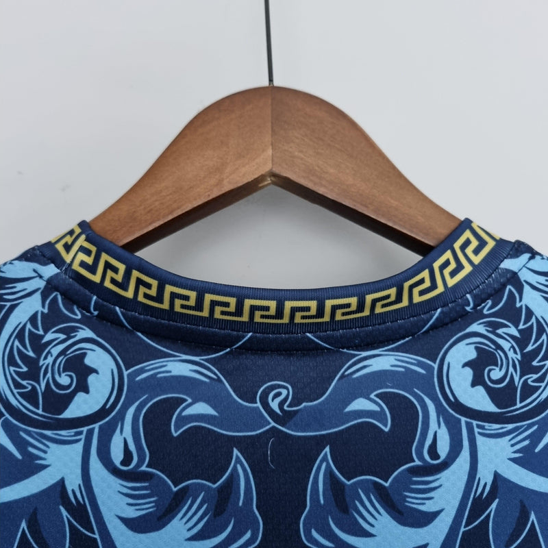 Camisa Seleção Itália 2020/22 - Puma Torcedor Masculina - Edição Especial Versace - Azul