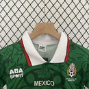 Conjunto Kit Infantil Seleção México Home 1998/99 - Aba Sport Retrô - Verde/Branca
