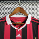 Camisa Milan Home 2009/10 - Adidad Retrô Masculina - Vermelha/Preta