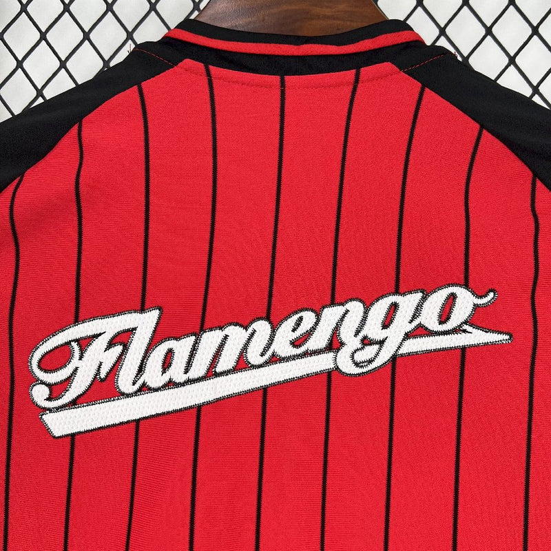 Camisa Baseball Flamengo 2025/26 - Adidas Masculina - Vermelha/Preta