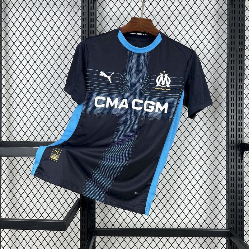 Camisa Olympique Marseille Away 2025/26 - Puma Torcedor Masculina - Azul/Branca