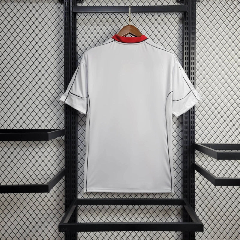 Camisa Manchester City Away 2002/03 - Retrô Masculina - Branca/Vermelha