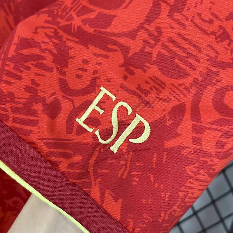 Camisa Seleção Espanha Edição Especial 2024/25 - Comma Torcedor Masculina - Vermelha/Dourada