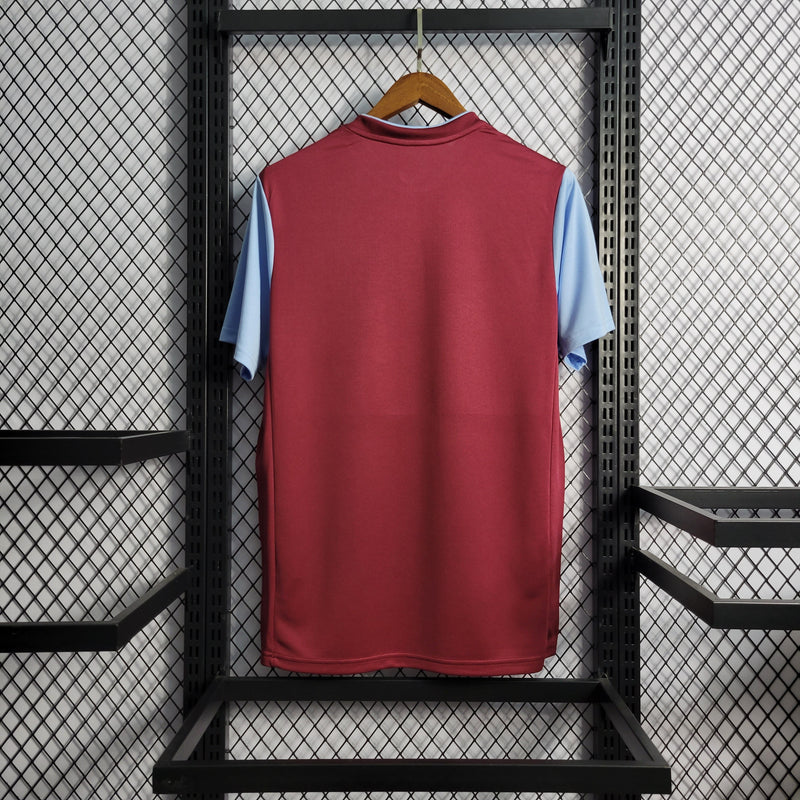 Camisa Aston Villa Home 2022/23 - Castore Torcedor Masculina - Bordo/Azul
