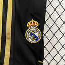 Conjunto Kit Infantil Real Madrid Away 2011/12 - Adidas Retrô - Preta/Dourada