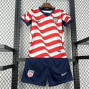 Conjunto Kit Infantil Seleção EUA Home 2026/27 - Nike Torcedor - Branca/Vermelha