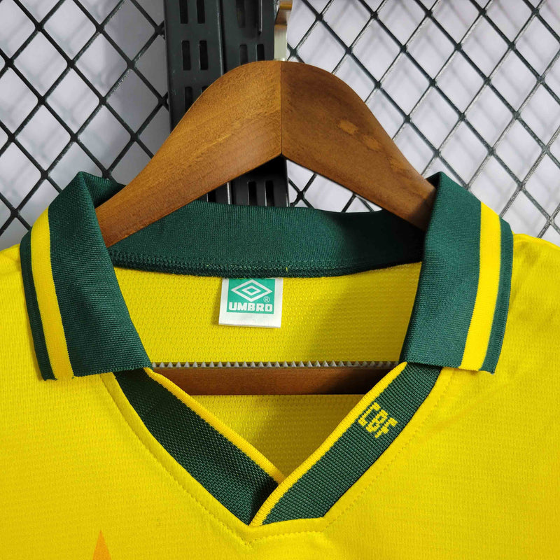Camisa Seleção Brasileira Home 1993/1994 - Umbro Retrô Masculina - Amarela/Verde