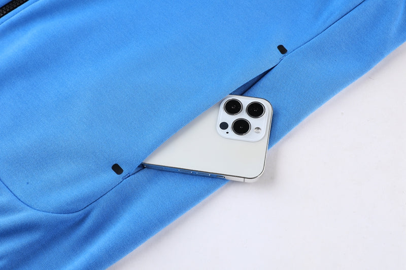 Kit Conjunto Nike Tech Fleece - Jaqueta e Calça- Bordo/Azul