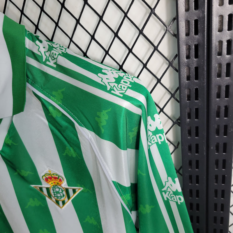 Camisa Real Betis Manga Longa 1995/97 - Kappa Retrô Masculina - Verde/Branca