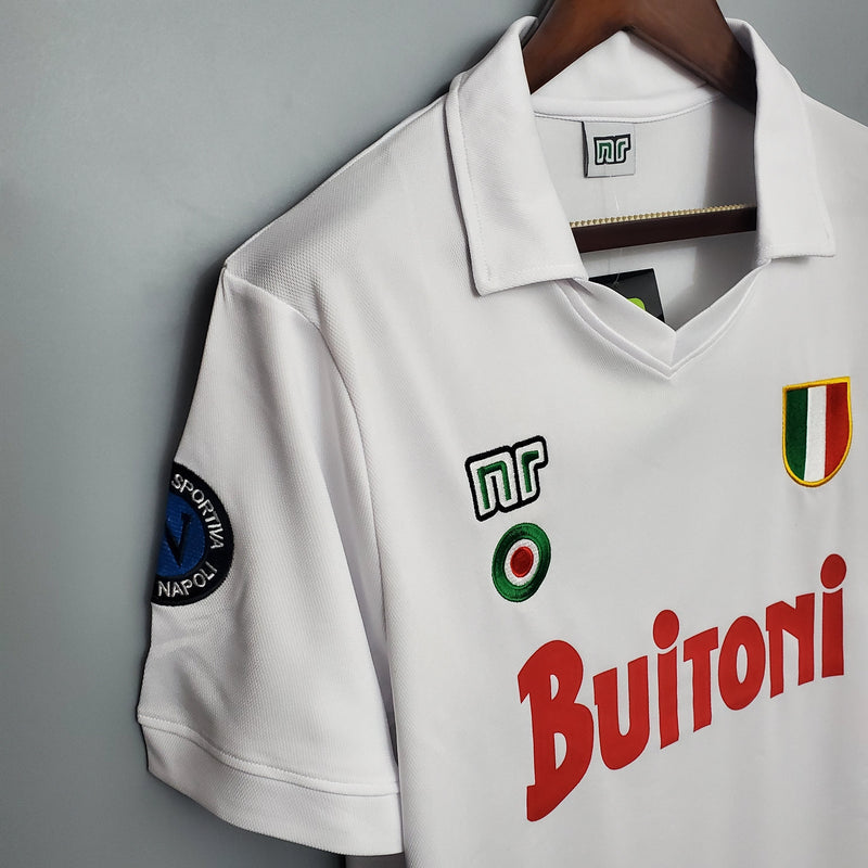 Camisa Napoli Away 1987/88 - NR Retrô Masculina - Branca