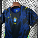 Conjunto Kit Infantil Seleção Brasil Away 2026/27 - Jordan Torcedor - Azul/Preta