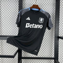 Camisa Aston Villa Away 2025/26 - Adidas Torcedor Masculina - Preta/Branca