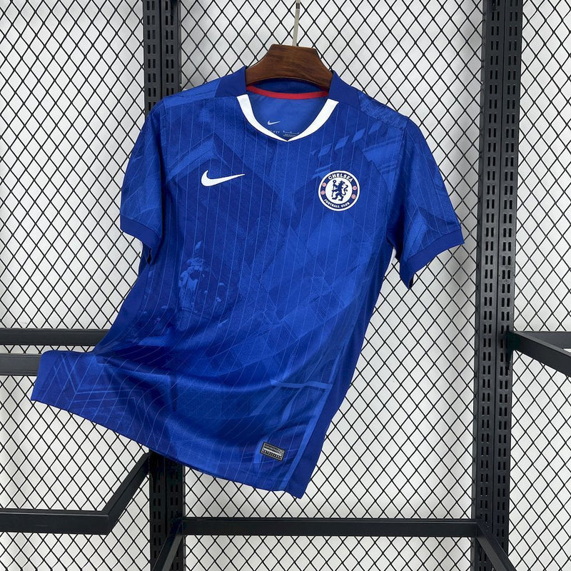 Camisa Chelsea Home 2025/26 - Nike Torcedor Masculina - Azul/Branca