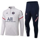 Conjunto Half Ziper PSG 2022/23 - Jordan Jaqueta + Calça - Branca/Azul