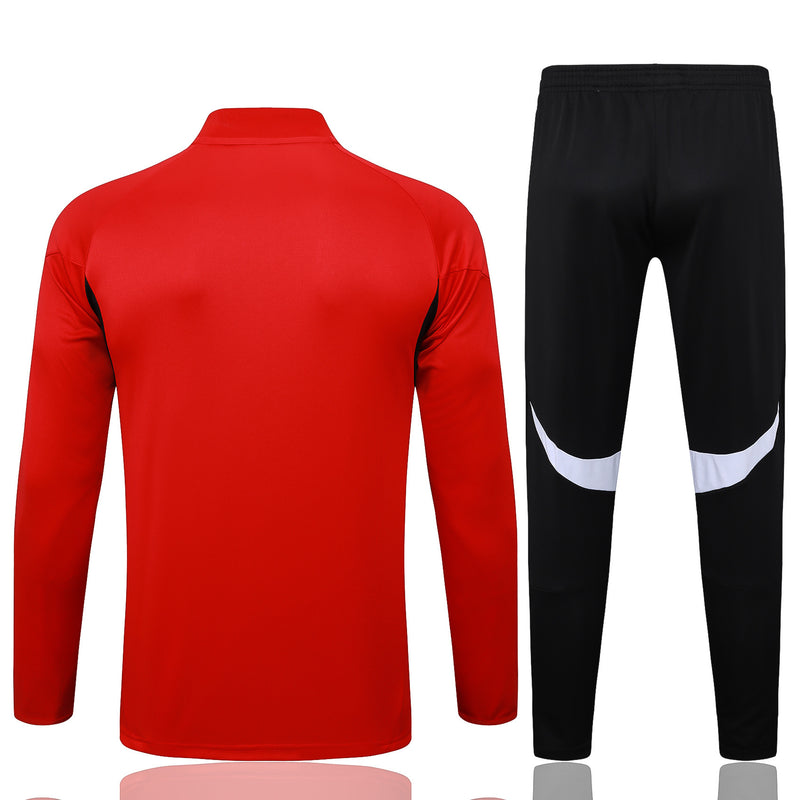 Conjunto de Treino Half Ziper Liverpool 2025/26 - Adidas Jaqueta + Calça - Vermelha/Preta