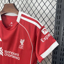 Conjunto Kit Infantil Liverpool Home 2025/26 - Adidas Torcedor - Vermelha/Branca