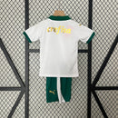 Conjunto Kit Infantil Palmeiras Away 2024/25 - Puma Torcedor - Branca/Verde