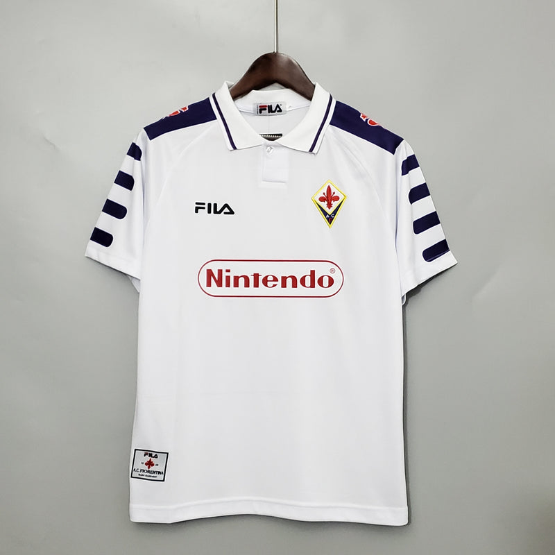 Camisa Fiorentina Away 1998/99 - Fila Retrô Masculina - Branca/Roxa