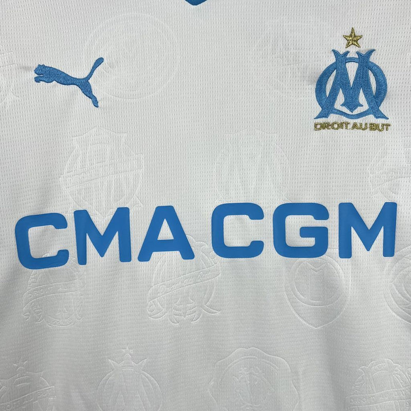 Camisa Olympique Marseille Home 2025/26 - Puma Torcedor Masculina - Branca/Azul