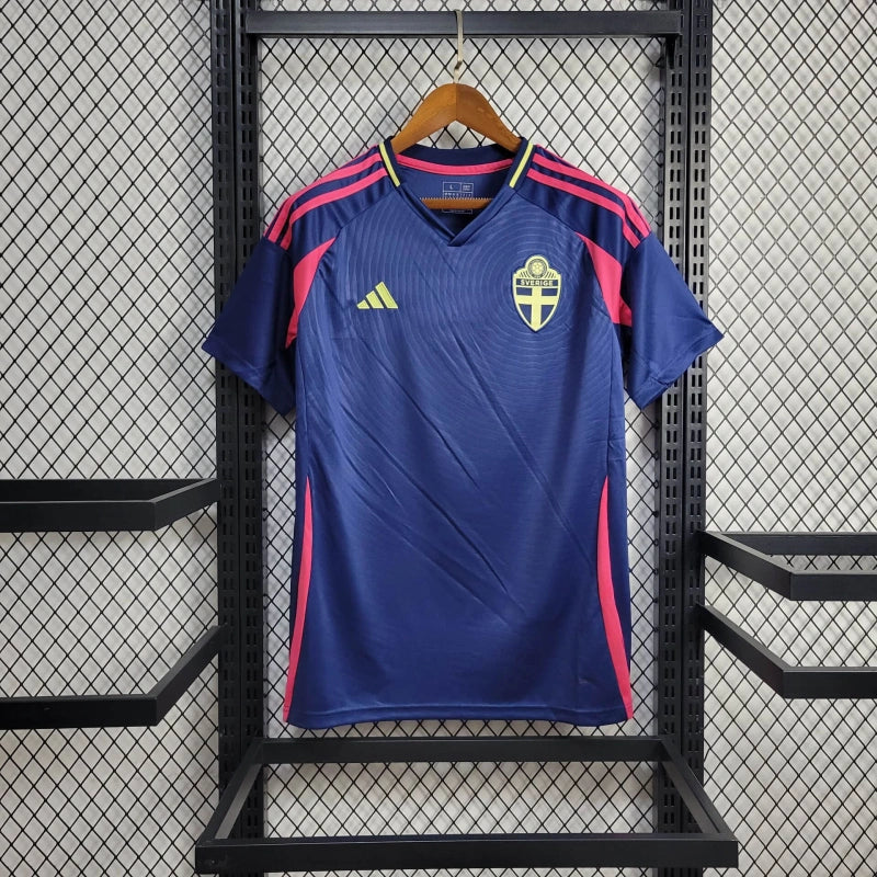 Camisa Seleção Suécia Away 2024/25 - Adidas Torcedor Masculina - Azul/Vermelha