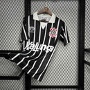 Camisa Corinthians Away 1990/91 - Finta Retrô Masculina - Preta/Branca
