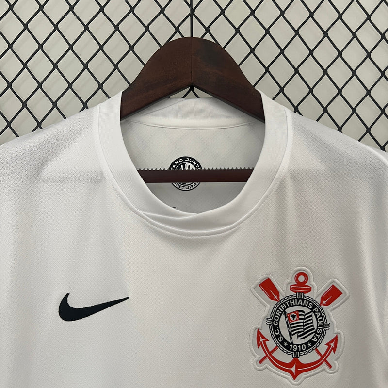 Camisa Corinthians Home 2024/25 - Nike Torcedor Masculina - Branca/Preta