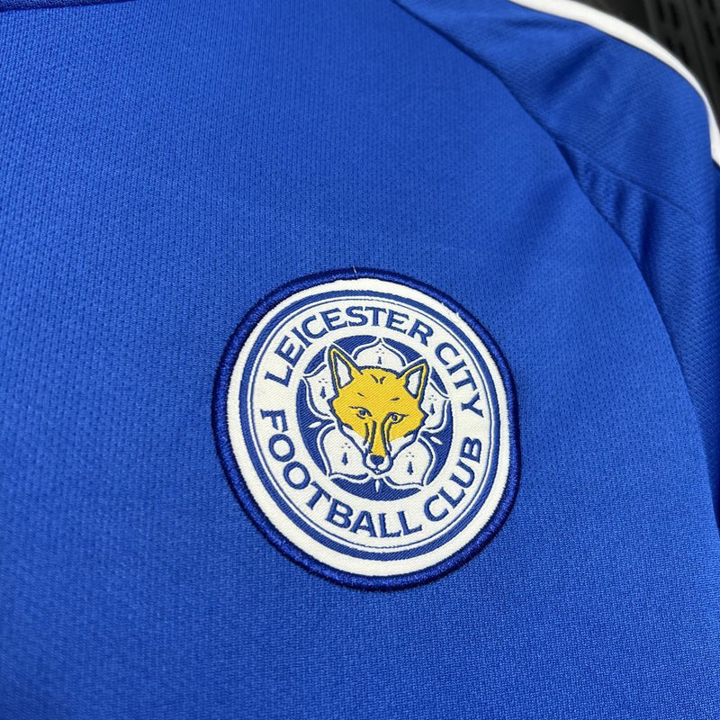 Camisa Leicester City Home 2024/25 - Adidas Torcedor Masculina - Azul/Branca