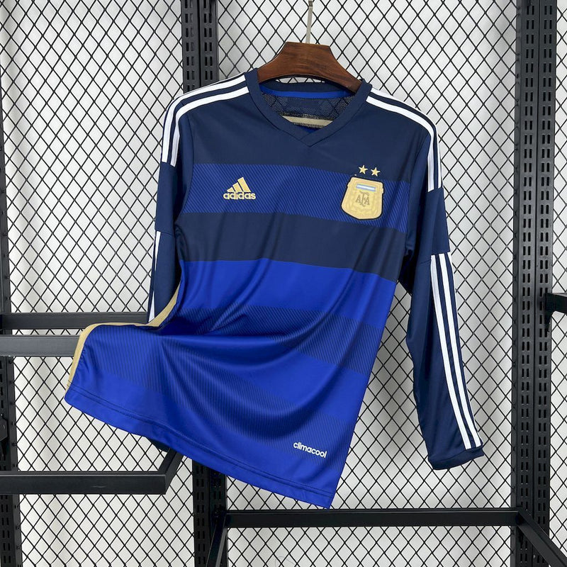 Camisa Manga Longa Seleção Argentina Away 2014/15 - Adidas Retrô Masculina - Azul
