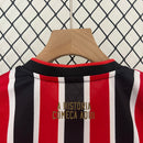 Kit Infantil São Paulo Away 2024/25 - New Balace Torcedor - Vermelha/Preta