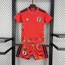 Conjunto Kit Infantil Seleção Japão Goleiro 2026/27 - Adidas Torcedor - Vermelha/Laranja