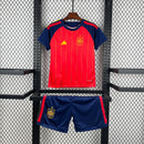 Conjunto Kit Infantil Seleção Espanha Home 2026/27 - Adidas Torcedor - Vermelha/Azul