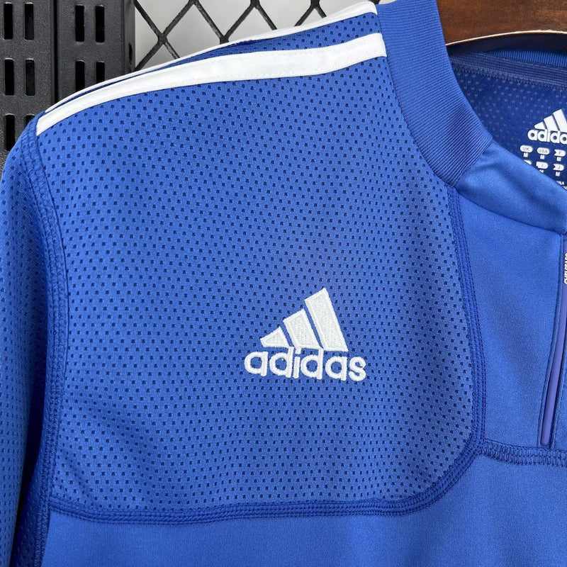 Camisa Manga Longa Chelsea Home 2009/10 - Adidas Retrô Masculina - Azul/Branca