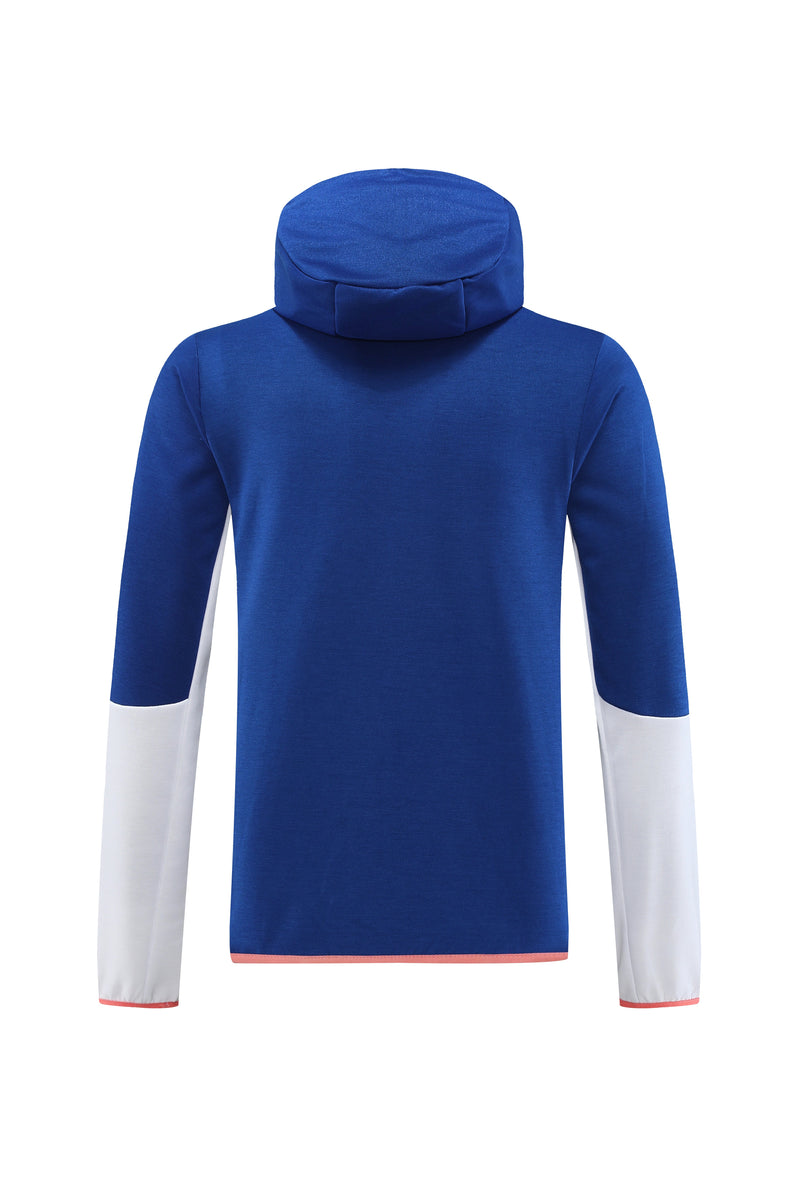 Kit Conjunto Nike Tech Fleece - Jaqueta e Calça- Azul/Branca