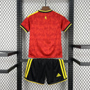 Conjunto Kit Infantil Seleção Bélgica Home 2026/27 - Adidas Torcedor - Vermelha/Preta
