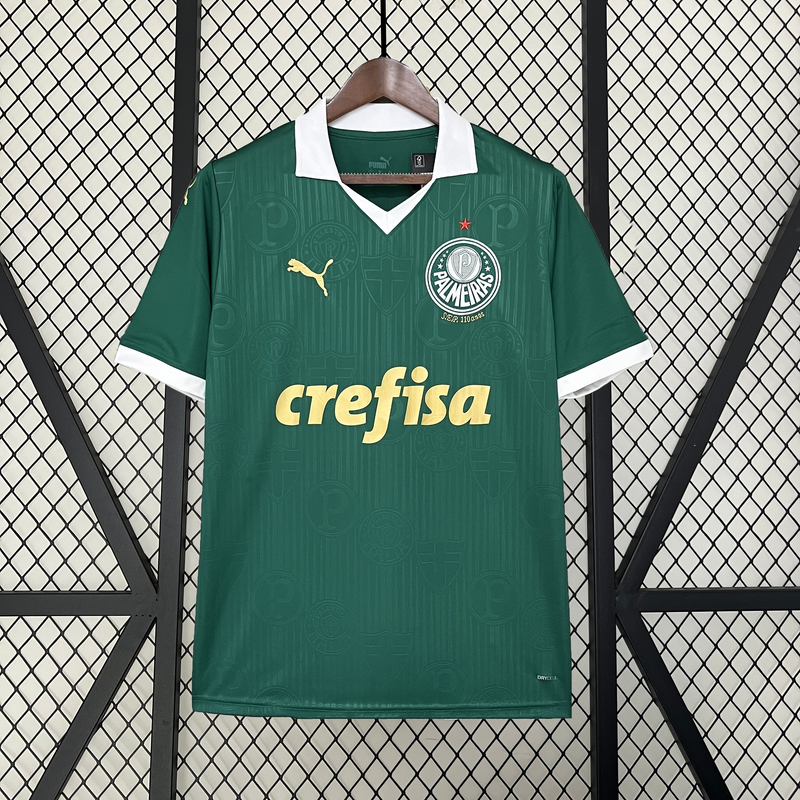 Camisa Palmeiras Home  2024/25 - Puma Torcedor Masculina - Verde/Dourado